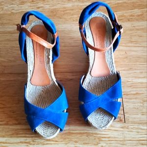Rare Eric Michael blue espadrille wedges - Size 41